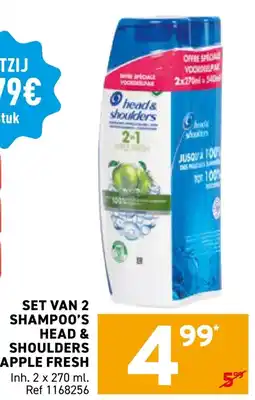 Trafic Set van 2 Shampoo's Head & Shoulders Apple Fresh aanbieding