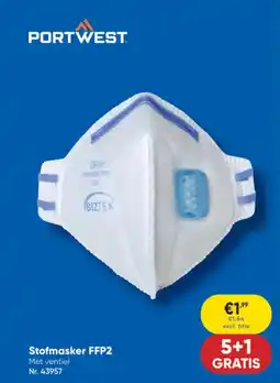 Toolstation PortWest Stofmasker FFP2 aanbieding