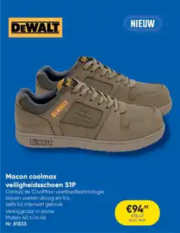 Toolstation DeWalt Macon coolmax veiligheidsschoen S1P aanbieding
