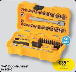 Toolstation DeWalt ¼" Dopsleutelset aanbieding