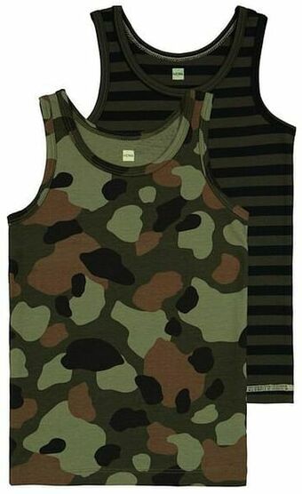 HEMA HEMA Kinderhemden Katoen Stretch Camo - 2 Stuks Groen (groen) aanbieding