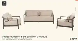 Multi bazar Capresi lounge set 3-zits bank met 2 fauteuils aanbieding