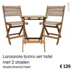 Multi bazar Lanzarote bistro set tafel met 2 stoelen aanbieding
