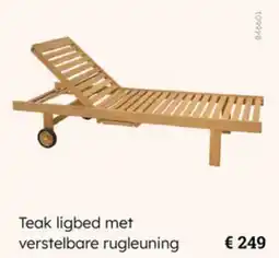 Multi bazar Teak ligbed met verstelbare rugleuning aanbieding