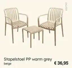 Multi bazar Stapelstoel PP Warm Grey aanbieding