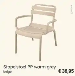Multi bazar Stapelstoel PP Warm Grey aanbieding