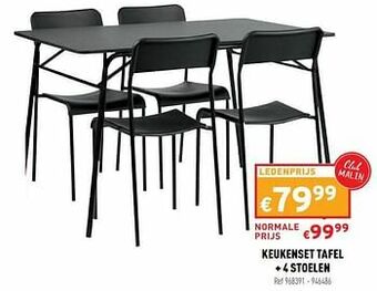Trafic Keukenset tafel + 4 stoelen aanbieding