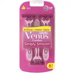 Albert Heijn Gillette Venus Comfort smooth 4+2 scheermesjes aanbieding