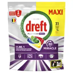 Albert Heijn Dreft Platinum miracle maxi vaatwascapsules aanbieding
