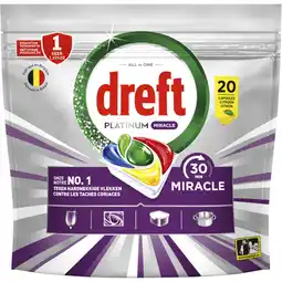 Albert Heijn Dreft Platinum miracle vaatwascapsules citroen aanbieding