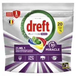 Albert Heijn Dreft Platinum miracle vaatwascapsules citroen aanbieding