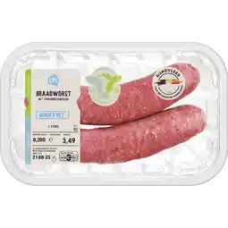 Albert Heijn AH Runderbraadworst suikerbietenvezel bel aanbieding