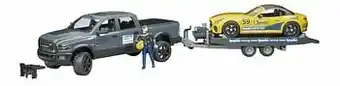 Bruder autotransport RAM 2500 Power Wagon met Racing Team Roadster