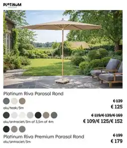 Multi bazar Platinum Riva Premium Parasol Rond en Parasol Rond aanbieding
