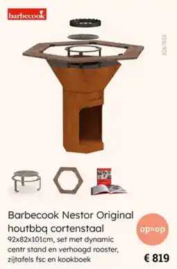 Multi bazar Barbecook Nestor Original Houtbbq Cortenstaal aanbieding