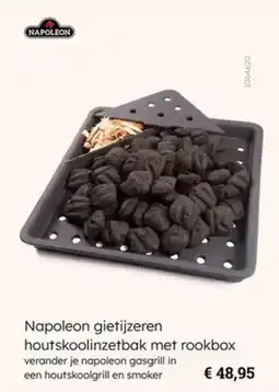 Multi bazar Napoleon gietijzeren houtskoolinzetbak met rookbox aanbieding