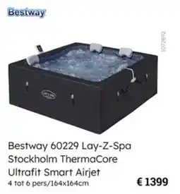 Multi bazar Bestway 60229 Lay-Z-Spa Stockholm ThermaCore Ultrafit Smart Airjet aanbieding
