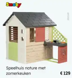 Multi bazar Smoby Speelhuis nature met zomerkeuken aanbieding