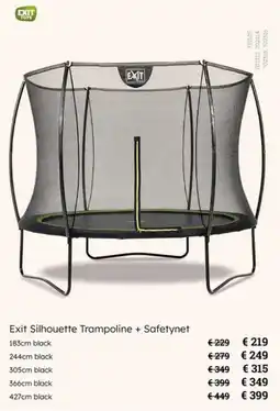 Multi bazar Exit Silhouette Trampoline + Safetynet aanbieding