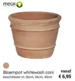 Multi bazar Bloempot Whitewash Coni aanbieding
