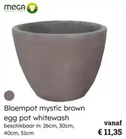 Multi bazar Bloempot mystic brown egg pot whitewash aanbieding