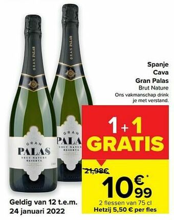 Carrefour Market Spanje cava gran palas brut nature aanbieding