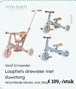 Multi bazar Loopfiets driewieler met duwstang aanbieding