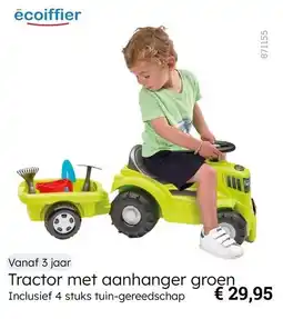 Multi bazar Ēcoiffier Tractor met aanhanger groen aanbieding