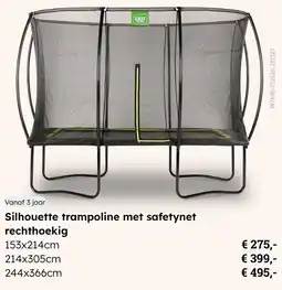 Multi bazar Silhouette trampoline met safetynet rechthoekig aanbieding