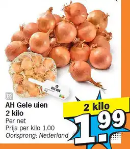 Albert Heijn AH Gele uien 2 kilo aanbieding