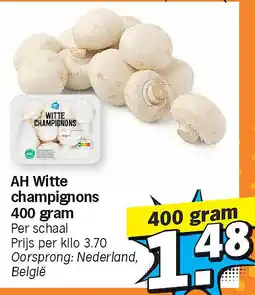 Albert Heijn AH Witte champignons 400 gram aanbieding