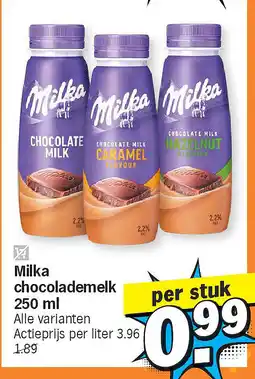 Albert Heijn Milka chocolademelk 250 ml aanbieding