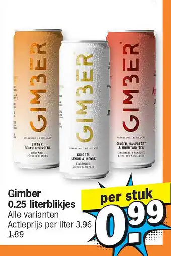 Albert Heijn Gimber 0.25 literblikjes aanbieding