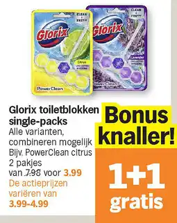 Albert Heijn Glorix toiletblokken single-packs aanbieding