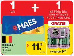 Carrefour Blikjes bier Maes aanbieding