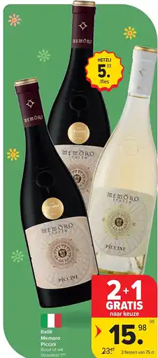 Carrefour Italië Memoro Piccini aanbieding