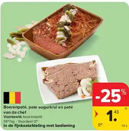 Carrefour Boerenpaté, paté augurk/ui en paté van de chef aanbieding