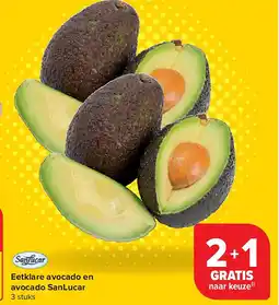 Carrefour Eetklare avocado en avocado SanLucar aanbieding