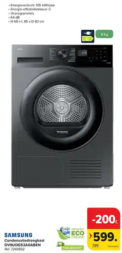 Carrefour Condensatiedroogkast DV9UDG52A0ABEN aanbieding