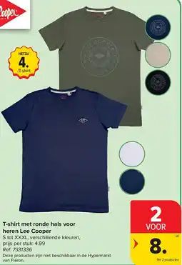 Carrefour T-shirt met ronde hals voor heren Lee Cooper aanbieding