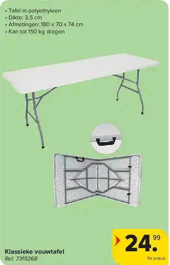 Carrefour Klassieke vouwtafel aanbieding