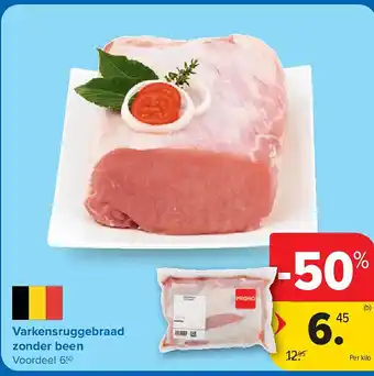 Carrefour Varkensruggebraad zonder been aanbieding
