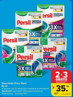 Carrefour Wasmiddel Discs Giant Persil aanbieding
