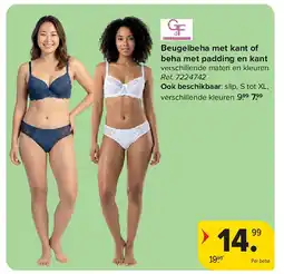 Carrefour Beugelbeha met kant of beha met padding en kant aanbieding