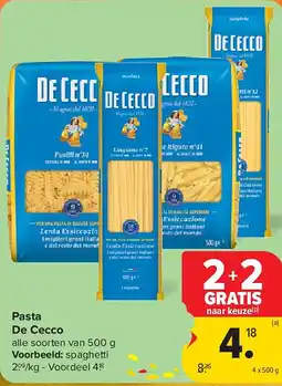 Carrefour Pasta De Cecco aanbieding