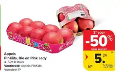 Carrefour Appels PinKids, Bio en Pink Lady aanbieding