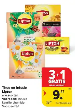 Carrefour Thee en infusie Lipton aanbieding