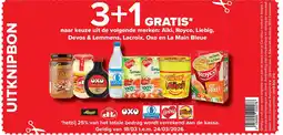 Carrefour Aïki, Royco, Liebig, Devos & Lemmens, Lacroix, Oxo en La Main Bleue aanbieding