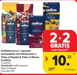 Carrefour Koffiebonen of -capsules (compatibel met Nespresso ) Tales of Napoli & Tales of Roma LavAzza aanbieding