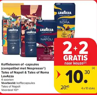 Koffiebonen of -capsules (compatibel met Nespresso ) Tales of Napoli & Tales of Roma LavAzza